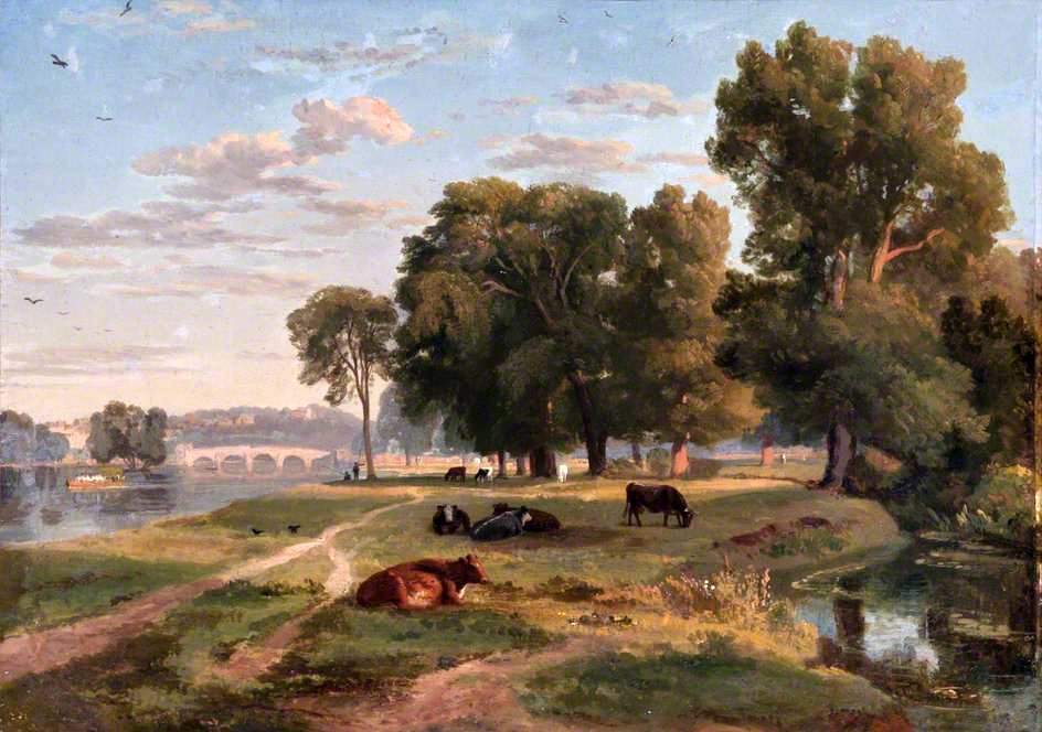 The Thames at Richmond from the Middlesex Bank, Looking towards Richmond Bridge
