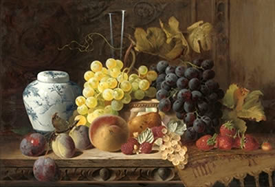 A Ginger Jar with Plums, Peach, Pear &c.