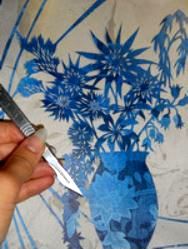 Cut Flowers in Blue