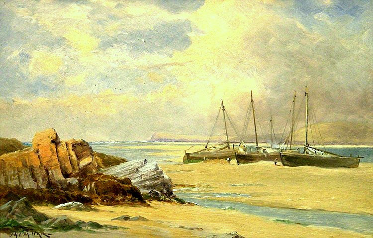 Coastal Scene with Beached Boats