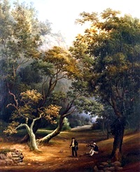 Figures in a Woodland Clearing