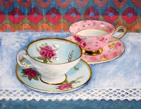 Two Cups on Linen