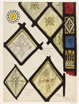 Drawing of 15th century Stained Glass in the Churches of St John and All Saints, York
