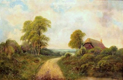 Country Landscape with Cottage