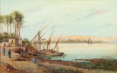 Dhows on the River Bank