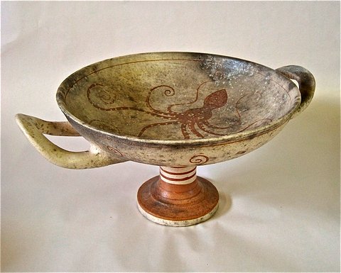 Pot inspired by Greek Kylix with octopus addition