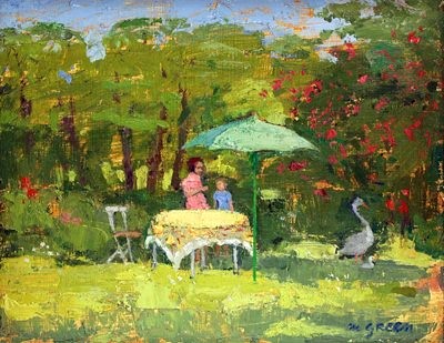 Figures by a Table in a Garden