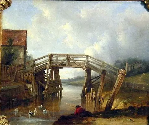 Fishing by a Bridge