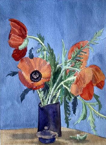 Flowers in a Vase - Poppies