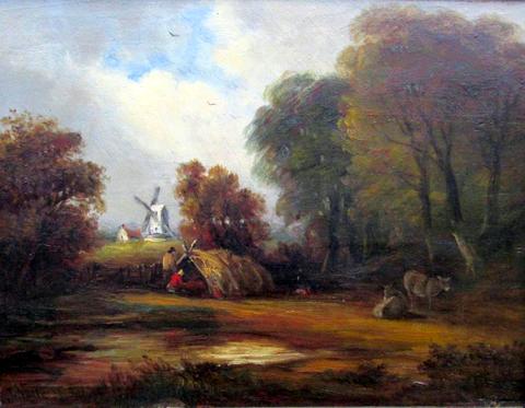 Rural Scene with Windmill